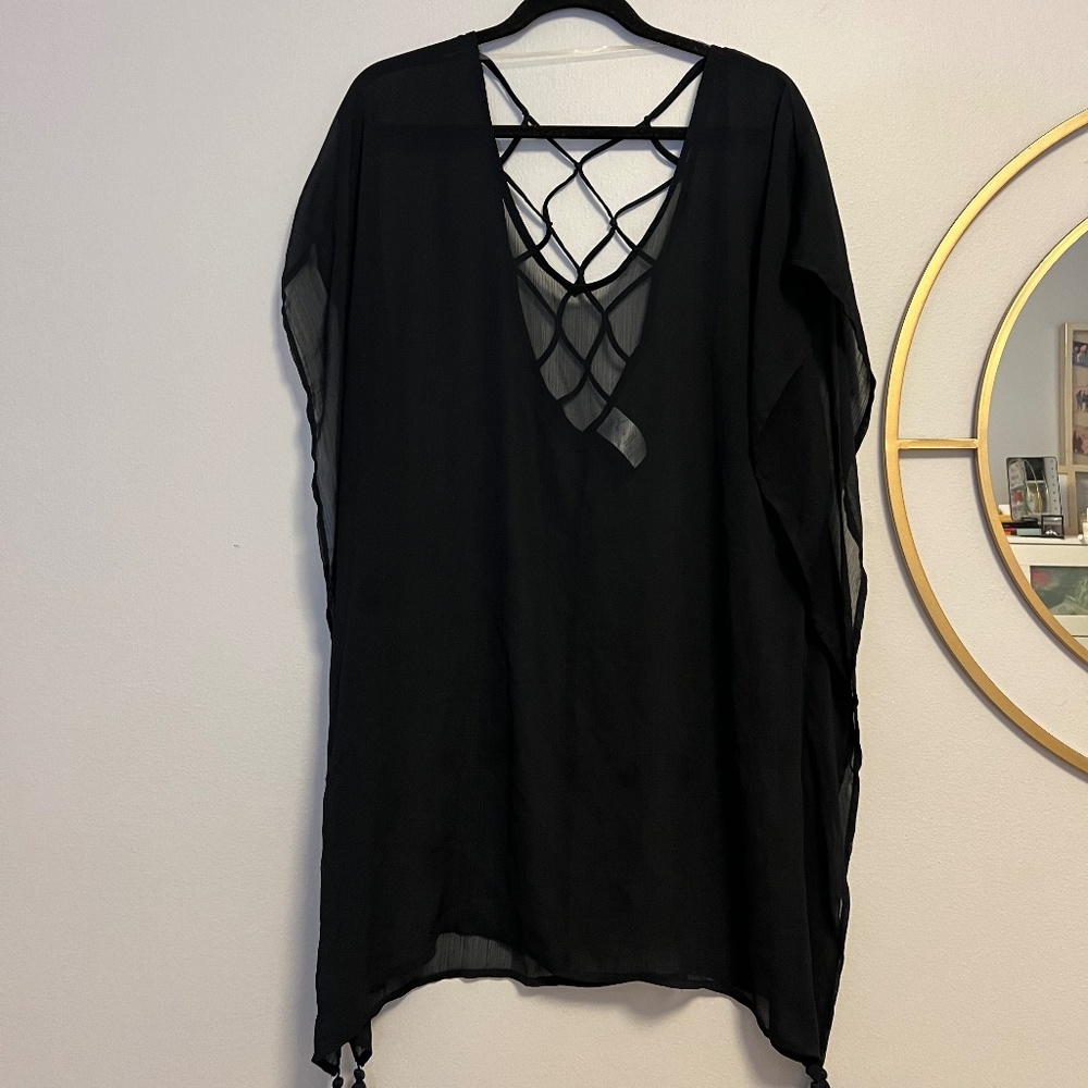 Kona Sol cute black beach cover up